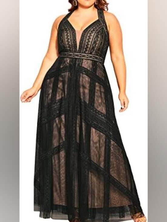 City Chic Dresses & Skirts - City Chic Plus Size M 18 Maxi Divine Whimsy Dress Deep Navy